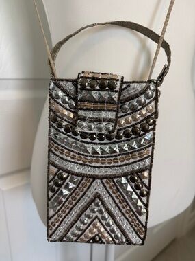 Bamboo Traders glitzy Beaded Crossbody Bag/Purse wallet embellished phone pouch✨
